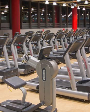 Fitness First Burjuman Center treadmills area Fitness First Burjuman Center treadmills area