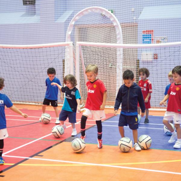 kids playing football