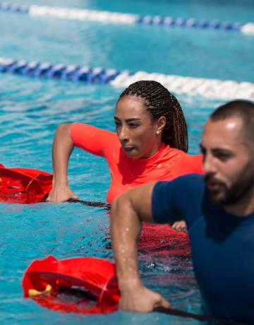 fitness first members during a group water exercise fitness first members during a group water exercise