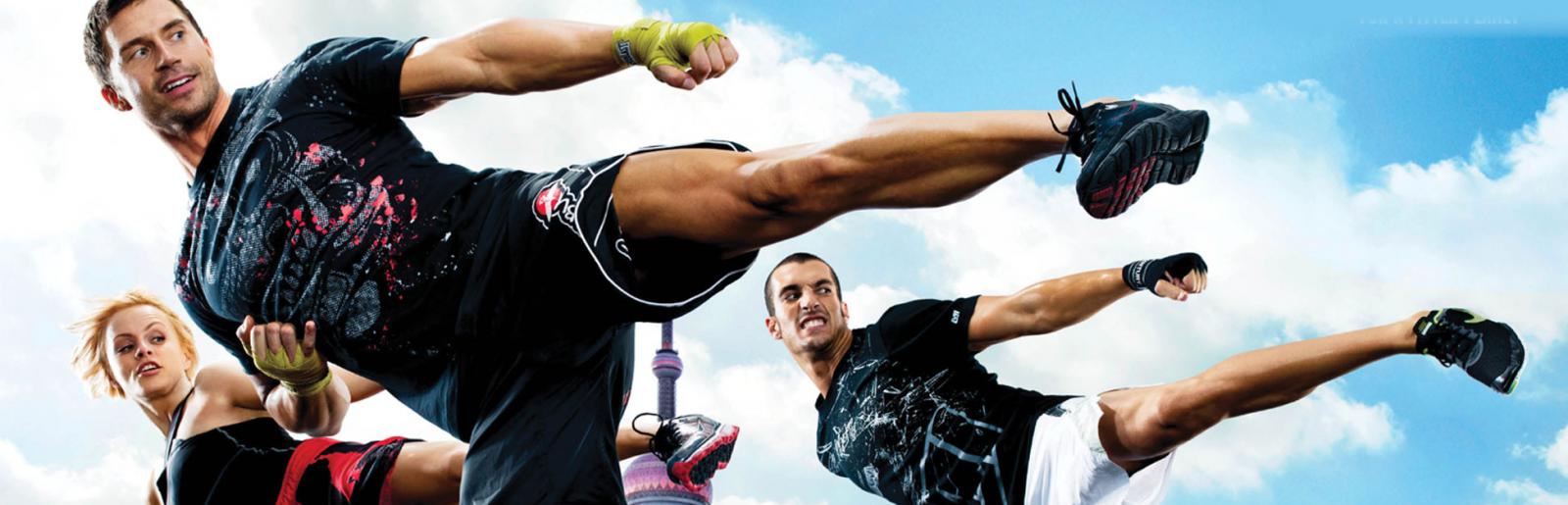 Gym member back kick